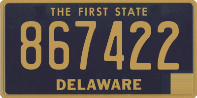 DE license plate 867422