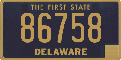 DE license plate 86758