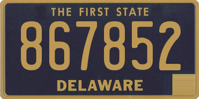 DE license plate 867852