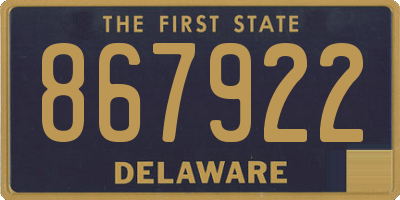 DE license plate 867922