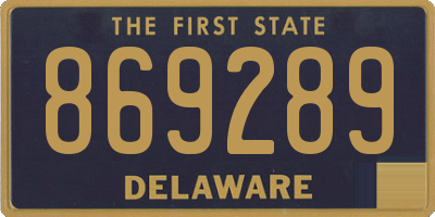 DE license plate 869289