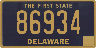 DE license plate 86934