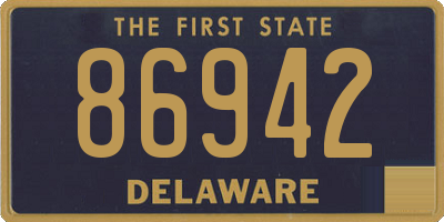 DE license plate 86942