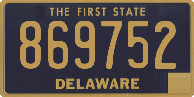 DE license plate 869752