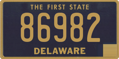 DE license plate 86982