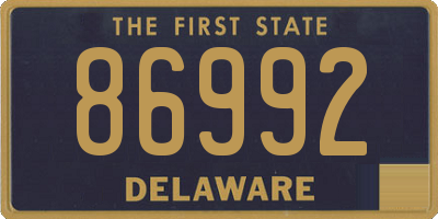 DE license plate 86992