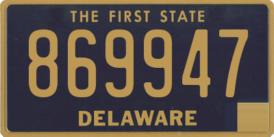 DE license plate 869947