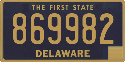 DE license plate 869982