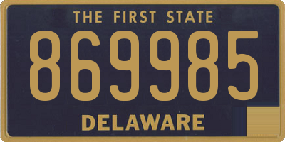 DE license plate 869985