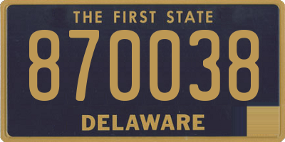 DE license plate 870038
