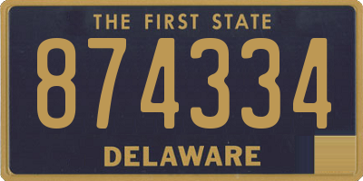 DE license plate 874334