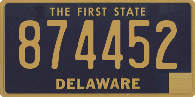 DE license plate 874452
