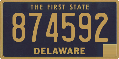 DE license plate 874592
