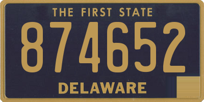 DE license plate 874652