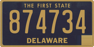 DE license plate 874734