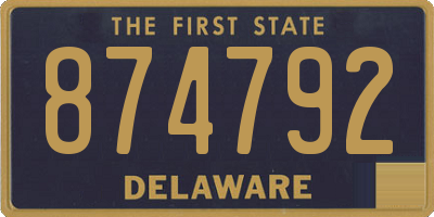 DE license plate 874792