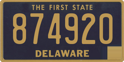DE license plate 874920