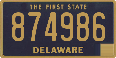 DE license plate 874986