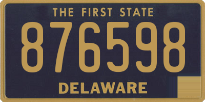 DE license plate 876598