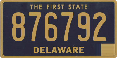 DE license plate 876792