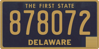 DE license plate 878072