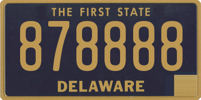 DE license plate 878888