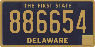 DE license plate 886654