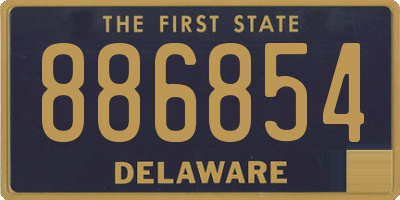 DE license plate 886854