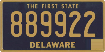 DE license plate 889922