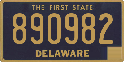 DE license plate 890982