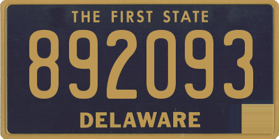 DE license plate 892093