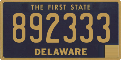 DE license plate 892333