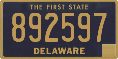 DE license plate 892597