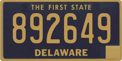 DE license plate 892649