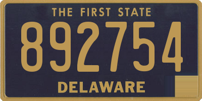 DE license plate 892754