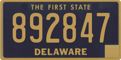 DE license plate 892847