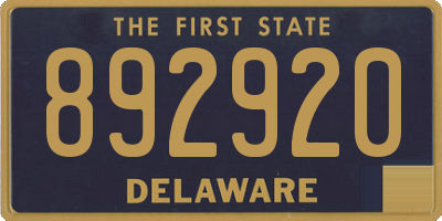 DE license plate 892920