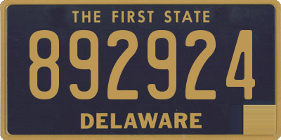 DE license plate 892924