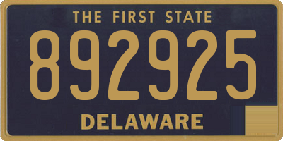 DE license plate 892925