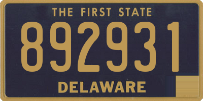 DE license plate 892931