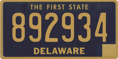 DE license plate 892934
