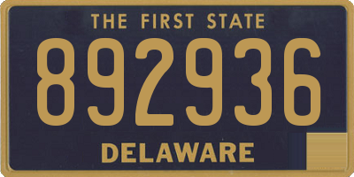DE license plate 892936