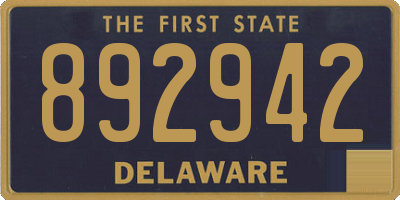 DE license plate 892942