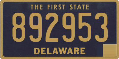 DE license plate 892953