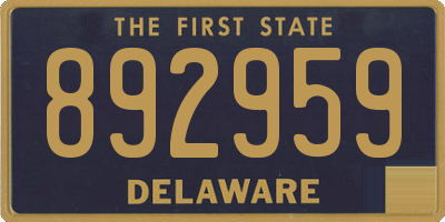 DE license plate 892959