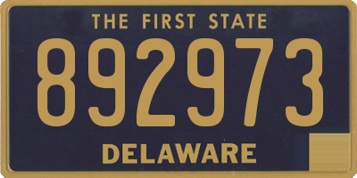 DE license plate 892973