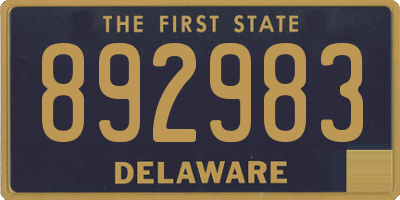 DE license plate 892983