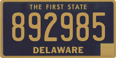 DE license plate 892985