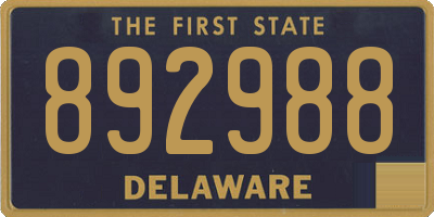 DE license plate 892988