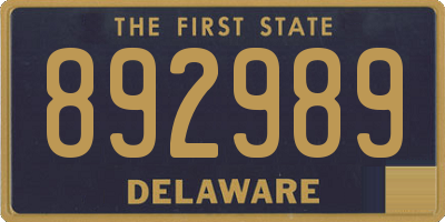 DE license plate 892989